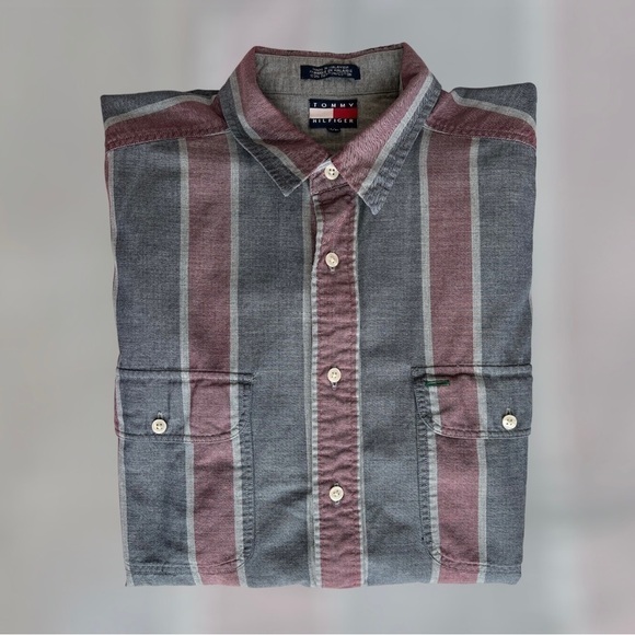 Vintage Tommy Hilfiger mens button down long sleeve shirt size M - Picture 1 of 5